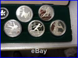 1988 RCM Calgary Olympic Winter Games Sterling Silver 10 Coin Set with COA & OGP