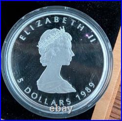 1989 $5 PROOF Silver Maple Leaf Coin