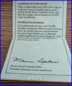 1989 $5 PROOF Silver Maple Leaf Coin