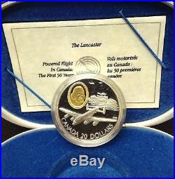 1990 Lancaster Bomber Aviation Sterling Silver $20 Coin