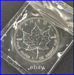 1991 Canada $5 Silver Maple Leaf 1oz. 9999 Fine Silver Bullion Coin