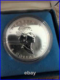 1993 Canada Maple Leaf. 9999 Silver 1 oz $5 Coin With Box