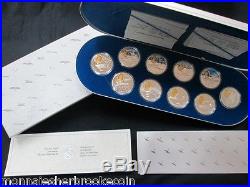 1995 1999 Silver $20 Powered Flight in Canada Aviation Series -10 Coin Set -A433