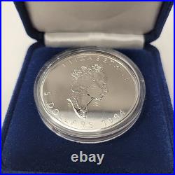 1995 Canada Maple Leaf $5 Coin 9999 Fine Silver 1 Oz Bullion