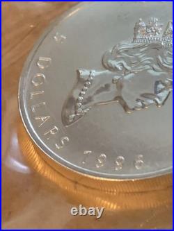 1996 Canada $5 Silver Maple Leaf. 9999% Pure 1 oz RCM Sealed Awesome Coin