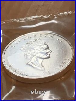 1996 Canada $5 Silver Maple Leaf. 9999% Pure 1 oz RCM Sealed Awesome Coin