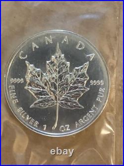1996 Canada $5 Silver Maple Leaf. 9999% Pure 1 oz RCM Sealed Awesome Coin