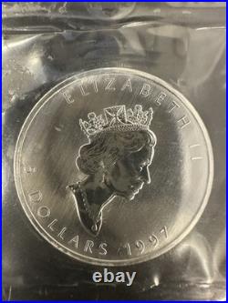 1997 Canada 1 oz Silver Maple Leaf BU Sealed Original Holder Low Mintage