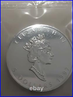 1997 Canada Silver Maple Leaf Key date Coin the Lowest Mintage of SMLs