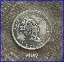 1997 Canadian Silver $5 Maple Leaf Canada Coin. 9999 VERY Rare