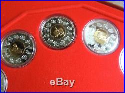1998 2009 Canada Complete Serie Chinese Lunar Coin Set W Medaillon Gold Silver
