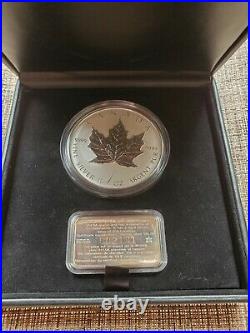 1998 Canada 10 oz $50 10th Anniv Silver Maple Leaf Coin. 9999 Pure in Capsule