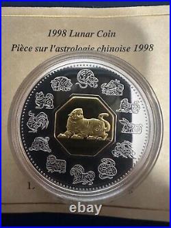 1998 Canada $15 Lunar Sterling Silver Coin Series Year of the Tiger