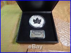 1998 Canada $50 10 Ounce Silver 10th Anniversary Silver Maple Leaf Coin with COA
