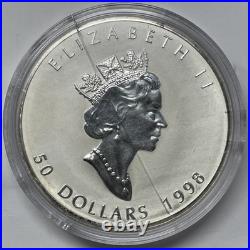 1998 Canada $50 Silver 10oz, 10th Anniversary Silver Maple Leaf Coin Only. E-112