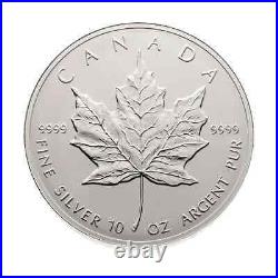 1998 Canada $50 The Silver Maple Leaf, 10th Anniversary 10 oz. Pure Silver Coin