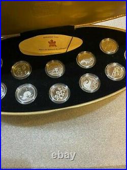 1999 Canada Millennium. 925 Silver Quarter 12-Proof Coin Set in Original Case