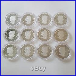 1/2 oz Fine Silver Coins Set O Canada 12-Coin $10 x 12 (2013)