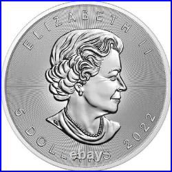 1 Oz Silver Coin 2022 Canada $5 Maple Seasons December Bejeweled Leaf Insert