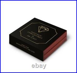 1 Oz Silver Coin 2025 Canada Maple Leaf Diamond Dust & 24k Gold Edition with Box
