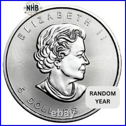 1 oz Maple Leaf Silver Coin Random Year Circulated 9999 Royal Canadian Mint