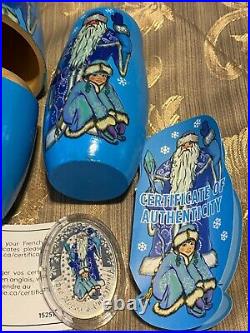 1 oz. Pure Silver Matryoshka Coin-Father Frost and Snow Maiden-Mintage 5,000