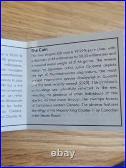 1 oz silver coin Royal Canadian Mint T-Rex eye