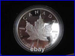 1oz. 9999 Silver Proof 1989 Canada $5 Commemorative Maple Leaf COA