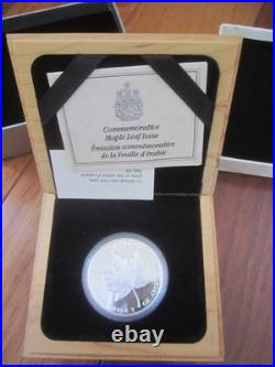 1oz. 9999 Silver Proof 1989 Canada $5 Commemorative Maple Leaf COA