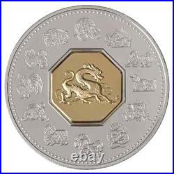 2000 Canada $15 Year of the Dragon Sterling Silver Coin Royal Canadian Mint
