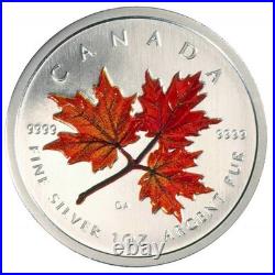 2001 Canada Reverse Proof Autumn Maple Leaf Coin 1oz. 9999 Silver 50K Minted