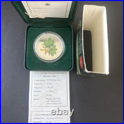 2002 $5 Coloured Maple Leaf Spring Pure Silver Coin