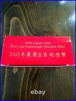 2002 The Year Of The Horse Chinese Lunar Silver Coin $15. Royal Mint Canada