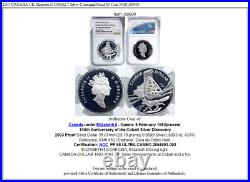 2003 CANADA UK Elizabeth II COBALT Silver Centennial Proof $1 Coin NGC i88909