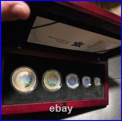 2003 Fractional Silver Maple Leaf Hologram Set 1oz 1/2oz 1/4oz 1/10oz 1/20oz