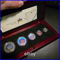 2003 Fractional Silver Maple Leaf Hologram Set 1oz 1/2oz 1/4oz 1/10oz 1/20oz