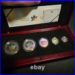 2003 Fractional Silver Maple Leaf Hologram Set 1oz 1/2oz 1/4oz 1/10oz 1/20oz