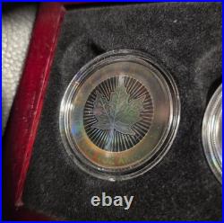 2003 Fractional Silver Maple Leaf Hologram Set 1oz 1/2oz 1/4oz 1/10oz 1/20oz