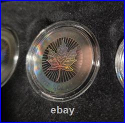 2003 Fractional Silver Maple Leaf Hologram Set 1oz 1/2oz 1/4oz 1/10oz 1/20oz