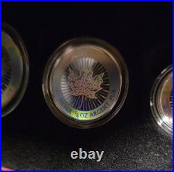 2003 Fractional Silver Maple Leaf Hologram Set 1oz 1/2oz 1/4oz 1/10oz 1/20oz
