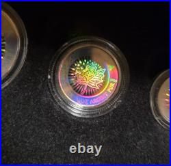 2003 Fractional Silver Maple Leaf Hologram Set 1oz 1/2oz 1/4oz 1/10oz 1/20oz