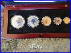 2003 Silver Canadian Maple Leaf 5-Coin Set (Hologram) Mint in box Withpapers