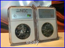 2004 1604? Canada $1 Silver PRIVY FLEUR DE LYS? 2 Coins SET? NGC MS
