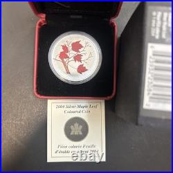 2004 $5 Coloured Maple Leaf Winter Pure Silver Coin