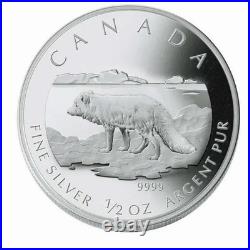 2004 Arctic Fox 4 Coin Fractional Proof Set. 9999 Silver RCM Canada COA & Case