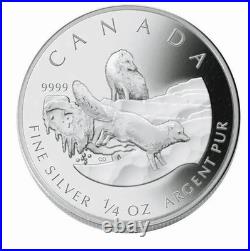 2004 Arctic Fox 4 Coin Fractional Proof Set. 9999 Silver RCM Canada COA & Case