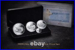 2004 Arctic Fox 4 Coin Fractional Proof Set. 9999 Silver RCM Canada COA & Case
