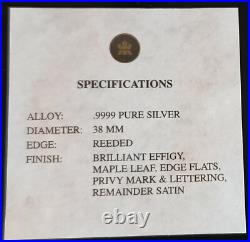 2004 CANADA $5 SAGITTARIUS Privy Silver Maple Leaf 1oz. 9999 Silver Coin & COA