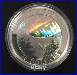 2004 Canada $20 Fine Silver Coin The Northern Lights Aurora Borealis