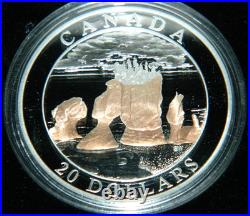 2004 Canada $20 Natural Wonders Series Hopewell Rocks 1oz. 999 Gilt Silver Coin